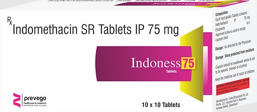 INDONESS 75 Capsule helps in relieving moderate pain and reducing fever. It effectively alleviates pain and inflammation in conditions like rheumatoid arthritis, osteoarthritis, gout, and ankylosing spondylitis.