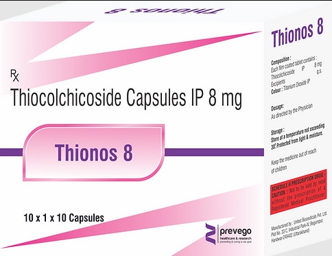THIONOS 8 TABLETS is a muscle relaxer. It provides relief from the discomfort associated with acute, painful musculoskeletal conditions such as rigidity, tension, stiffness, and muscle spasms.