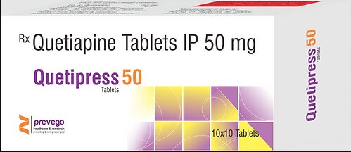 Quetipress 50 Tablet is used in the treatment of schizophrenia (a mental disorder that can result in hallucinations or delusions and also adversely affects a person’s ability to think and behave) and mania. It is also used to treat bipolar disorders.