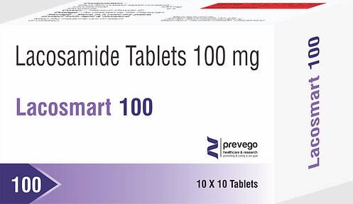 LACOSMART 100 Tablet is used to control and prevent epilepsy (seizures). It controls seizures or fits by decreasing the abnormal and excessive activity of the nerve cells in the brain.