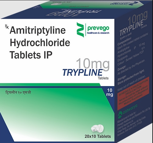 Each Film Coated Tablets contains :- AMITRIPTYLINE HYDROCLORIDE 10 MG.