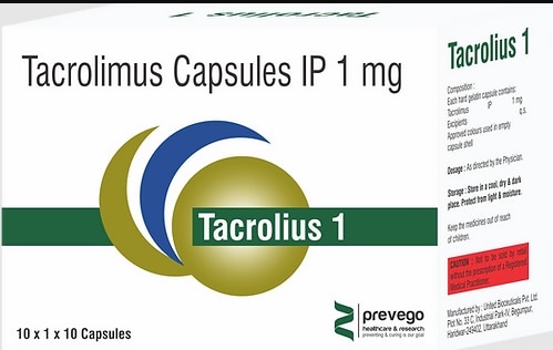 TACROLIUS 1 Capsule is used along with other medicines to prevent your body from rejecting a new organ (e.g., liver, kidney, or heart) after transplant. It does so by weakening your body’s immune system, so it does not attack the new organ. This medication belongs to a class of drugs known as immunosuppressants.