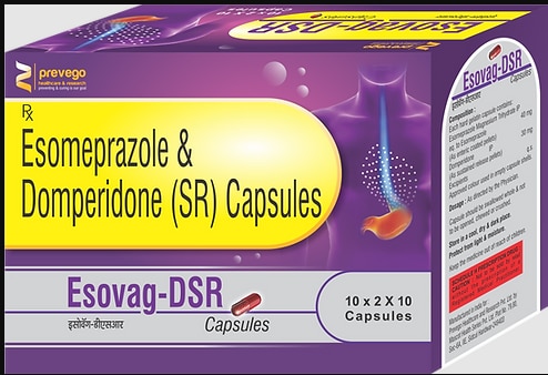 Each hard gelatin capsules contains:- ESOMEPRAZOLE 40MG + DOMPERIDONE 10 MG SR.