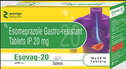 Each enteric coated tablets contains :- ESOMEPRAZOLE MAGNESIUM TRIHYDRATE 20 MG