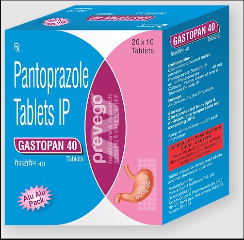 Each enteric coated tablets contains :- PANTOPRAZOLE 40 MG