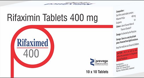 RIFAXIMED 400 Tablet is an antibiotic that treats hepatic encephalopathy, a condition in which the liver fails to remove harmful toxins from the blood, leading to brain damage. Symptoms include agitation, confusion, muscle problems, difficulty in speaking, and sometimes, coma.