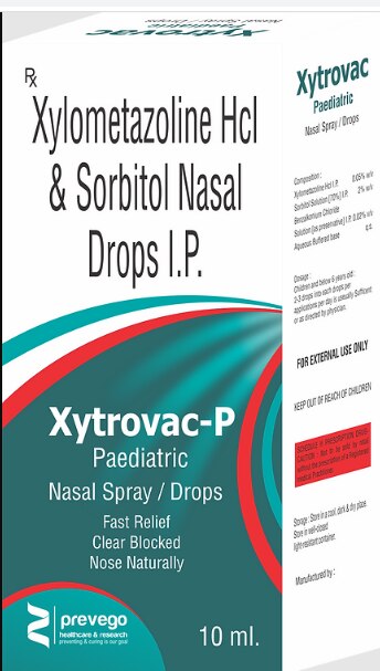 Xytrovac-P Nasal Drops Spray is specially made for blocked nose and dryness. It is used to open up the nasal passage and allow easy breathing.