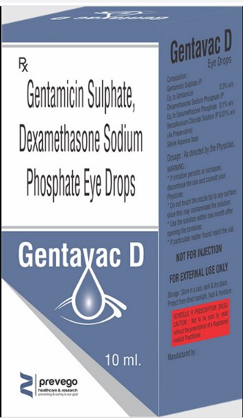 Gentavac D Eye Drop is a medicine used to treat bacterial eye infections. It kills and prevents the growth of infection-causing bacteria in the eyes. This way it relieves the symptoms and speeds up the healing process.