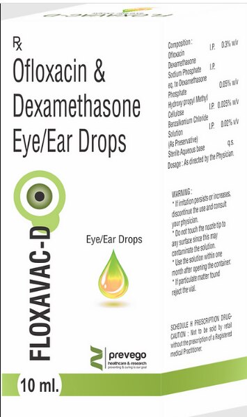 Floxavac D Eye Drop is a prescription medicine used in the treatment of bacterial infections of the eye. It stops the growth of bacteria and helps in relieving redness, itching, and swelling. This way it treats the infection relieves your symptoms.