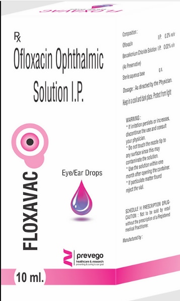 Floxavac Drop is an antibiotic, used in the treatment of bacterial infections of the eye. It relieves the symptoms of the infection by stopping the further growth of the causative microorganisms.