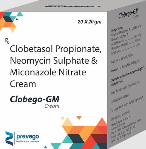 CLOBETASOL PROPIONATE 0.05% W/W + NEOYMYCIN 0.1% W/W + MICONAZOLE NITRATE 2.0%W/W.