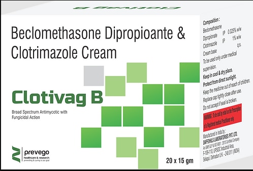Clotivag B Cream is a combination medicine. It is used to treat various types of skin infections usually the fungal type of skin infections. It minimizes symptoms of inflammation such as redness, swelling, and itching. It also acts against the infection-causing microorganisms.