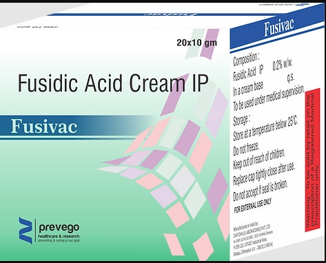 Fusivac Cream is an antibiotic. It is used in the treatment of bacterial skin infections such as impetigo and infected dermatitis. It relieves the symptoms of the infection by stopping the further growth of the causative microorganisms.