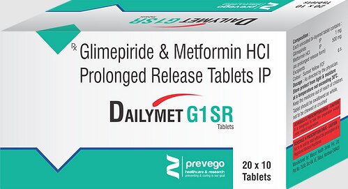 Each Uncoated Tablets Contains : Glimepiride 1mg + Metformin Hydrochloride 500mg ( Prolonged Release).