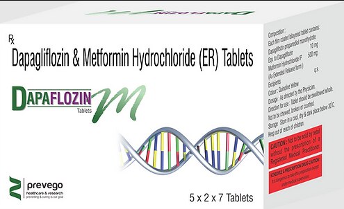 Dapaflozin M 10/500 Tablet ER is a combination of two medicines used to treat type 2 diabetes mellitus. It helps control the high blood sugar levels seen in diabetes. This reduces the chances of serious complications of diabetes and also helps prevent heart disease.