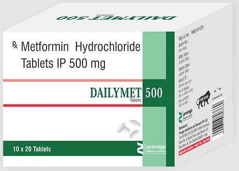 Dailymet 500 Tablet is a medicine used to treat type 2 diabetes mellitus. It helps control blood sugar levels and thus prevent serious complications of diabetes. It is also used to treat a menstruation-related disorder known as Polycystic ovary syndrome (PCOS) in women.