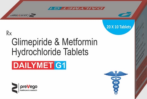 Each Uncoated Tablets Contains : Glimepiride 1mg + Hydrochloride 500mg.
