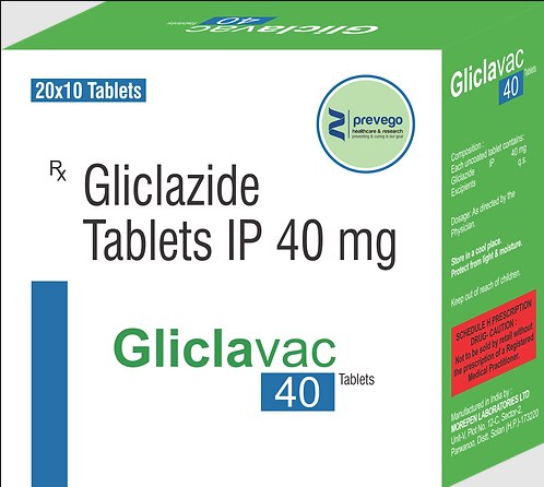 Gliclavac 40 Tablet is a medicine used to treat type 2 diabetes mellitus in adults. It belongs to a group of medicines called sulfonylureas and helps control blood sugar levels in people with diabetes. This helps to prevent serious complications of diabetes like kidney damage and blindness.