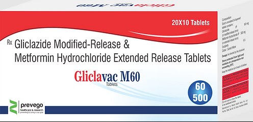 Gliclazide M60 Tablet belongs to a category of medicines known as anti-diabetic drugs. It is a combination of two medicines used to treat type 2 diabetes mellitus in adults. It helps control blood sugar levels in people with diabetes.