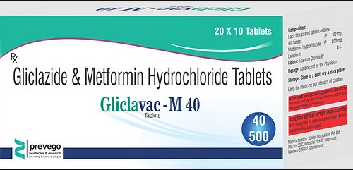 Gliclazide M40 Tablet belongs to a category of medicines known as anti-diabetic drugs. It is a combination of two medicines used to treat type 2 diabetes mellitus in adults. It helps control blood sugar levels in people with diabetes.