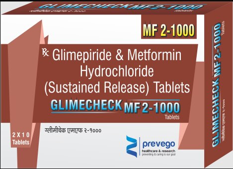 Each film coated bilayered tablets contains:- GLIMEPRIDE 2 MG + METFORMIN HYDROCHLORIDE (SUSTAINED RELEASE) 1000 MG SR.