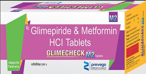 Each film coated tablets contains :- GLIMEPRIDE 2 MG + METFORMIN HYDROCHLORIDE 500 MG.