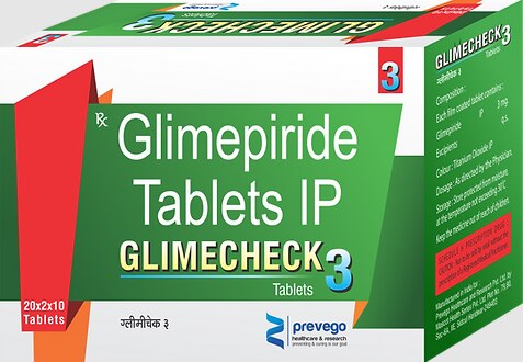 Each film coated tablets contains :- GLIMIPRIDE 3 MG.