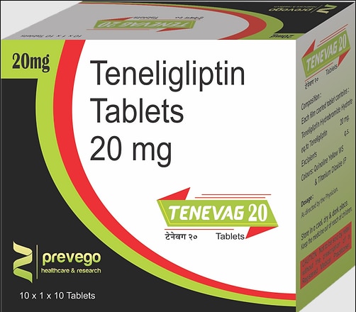 Each film coated tablets :- TENELIGLIPTIN 20 MG.