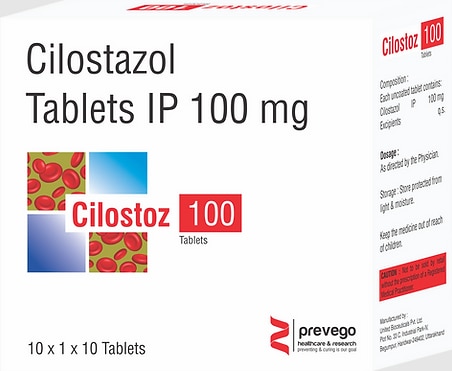 Cilostoz 100 Tablet is used in the treatment of pain in the legs due to insufficient blood flow (intermittent claudication). It also helps in reducing cramping, numbness, or weakness in the legs that occurs on walking in such patients.