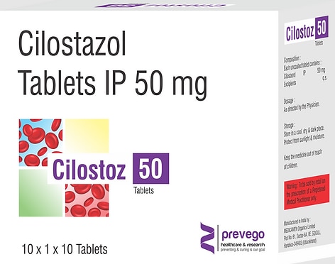 Cilostoz 50 Tablet is used in the treatment of pain in the legs due to insufficient blood flow (intermittent claudication). It also helps in reducing cramping, numbness, or weakness in the legs that occurs on walking in such patients.