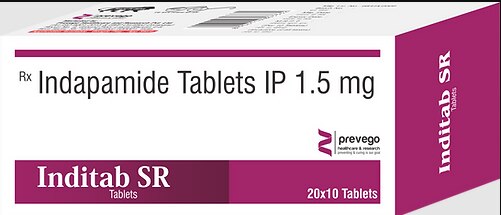 Inditab SR Tablet is a diuretic (water pill) medicine used to treat hypertension (high blood pressure). It also reduces excess fluid levels in the body and treats edema (fluid overload) associated with heart, liver, kidney, or lung disease.