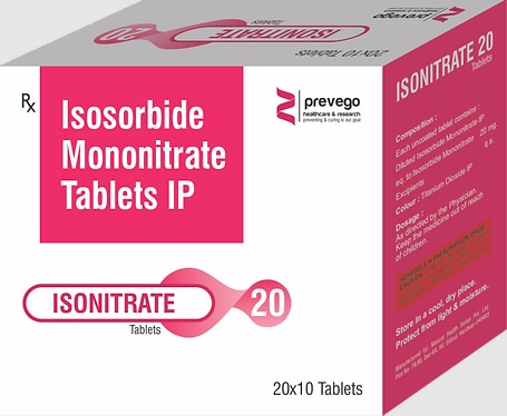 Each Uncoated tablets contains:- ISOSORBIDE MONONITRATE 20 MG.