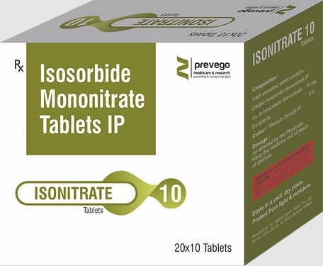Each Uncoated tablets contains:- ISOSORBIDE MONONITRATE 10 MG.