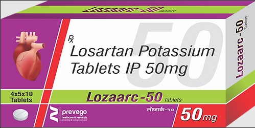 Each film coated tablets contains:- LOSARTAN POTASIUM 50 MG.