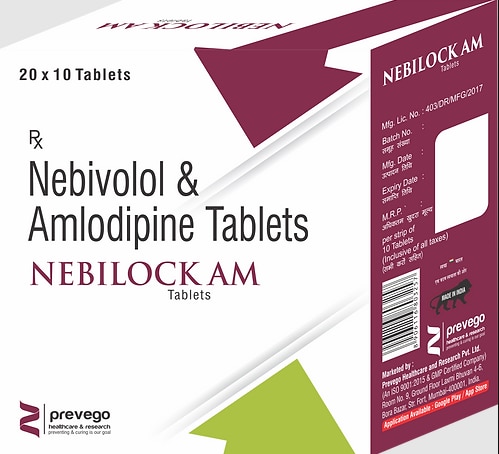 Nebilock AM Tablet is a medicine used to treat hypertension (high blood pressure). This combination medicine controls blood pressure when a single medication is not effective. By lowering the blood pressure, it helps in preventing future heart attack and stroke.