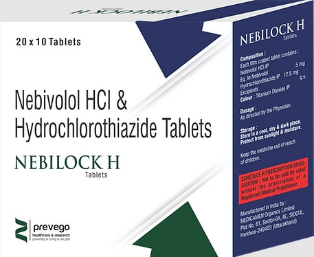 Nebilock H Tablet is a combination of two medicines used to treat hypertension (high blood pressure). It helps to control blood pressure when a single medication is not effective. It also helps to reduce chances of any future heart attack and stroke.