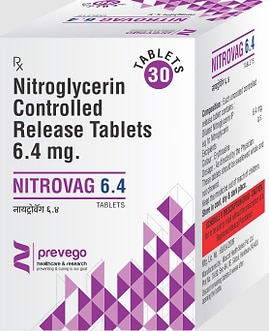 Each uncoated controlled release tablets contains:- NITROGLYCERINE CONTROLLED RELEASE TAB 6.4 MG.