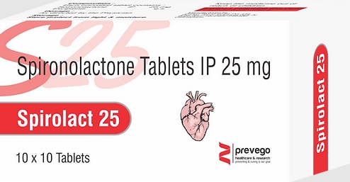 SPIROLACT 25 Tablet is a medicine known as a diuretic (water pill). It is mainly used in the treatment of heart failure and high blood pressure. It reduces the swelling (edema) caused by some other conditions. This medicine is also used to treat low potassium levels in the body (hypokalemia).