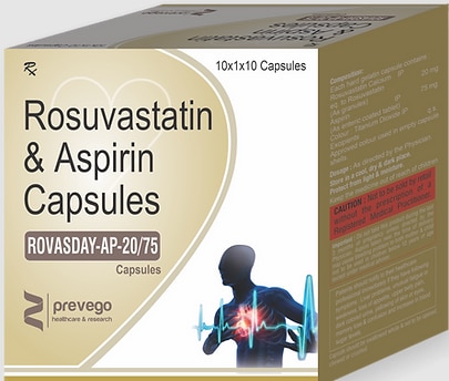 ROVASDAY AP 20/75 Capsule is a combination of two medicines used to prevent heart attack and stroke. This medicine reduces the