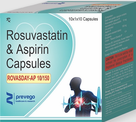 ROVASDAY AP 10/150 Capsule is a combination of two medicines used to prevent heart attack and stroke. This medicine reduces the