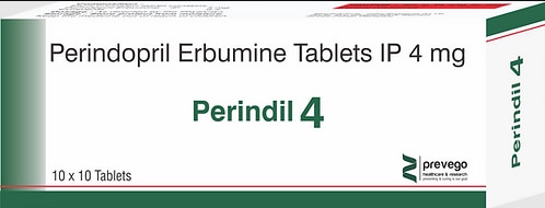 PERINIDIL 4 Tablet belongs to a group of medicines known as angiotensin-converting enzyme (ACE) inhibitors. It is widely used to treat high blood pressure and heart failure and may be prescribed after a heart attack. It also lowers the chances of having a heart attack or stroke.