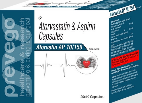 Atorvatin AP 10/150 Capsule is a combination of two medicines used to prevent heart attack and stroke. It lowers the