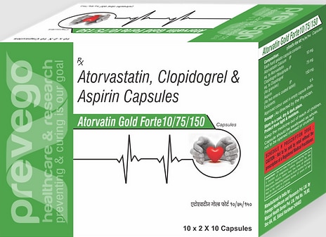 ATORVASTATIN 10MG + CLOPIDOGREL 75MG + ASPRIN 150MG.