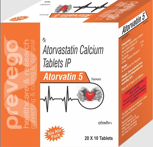 Each Film coated tablet contains : Atorvastatin Calcium IP 5 mg.