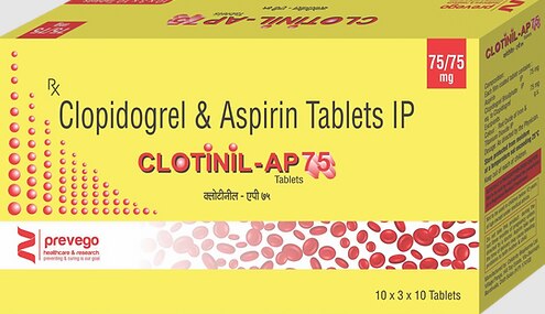Each film coated tablet contains : - CLOPIDOGREL LP 75MG + ASPRIN LP 75MG TAB.