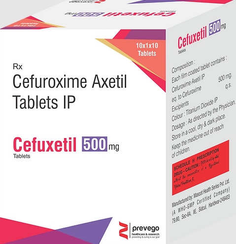 Cefuxetil 500mg Tablet is an antibiotic medicine used to treat bacterial infections in your body. It is effective in infections of the lungs (e.g., pneumonia), ear, throat, nasal sinus, urinary tract, skin, soft tissues, bones, and joints. It is also used to prevent infections during surgery.