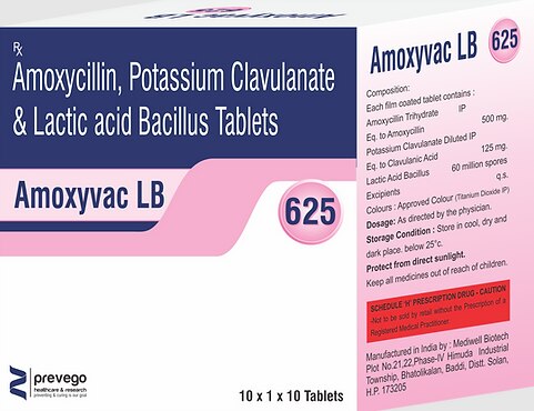AMOXYVAC LB Capsule is a combination medicine. It is prescribed to treat various types of bacterial infections and infectious diarrhea. It fights against the microorganisms to prevent their growth. It also improves the process of digestion by promoting the growth of good bacteria in the gut.