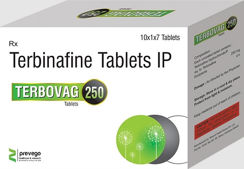 Terbovag 250 Tablet belongs to a group of medicines called antifungals It is used to treat a wide range of fungal infections of the skin and nails, including ringworm. It works by killing the fungi that cause the infection.