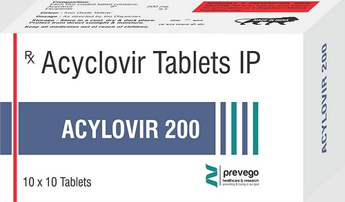 Acylovir 200 Tablet is an antiviral medicine. It helps in treating viral infections like herpes labialis, herpes simplex, shingles, genital herpes infection, and chickenpox. It prevents the multiplication of virus in human cells and therefore helps in clearing the infection.