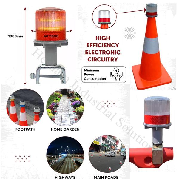 Solar Blinker Light of Aluminium Casting and ABS Clamp with Round Road Reflector